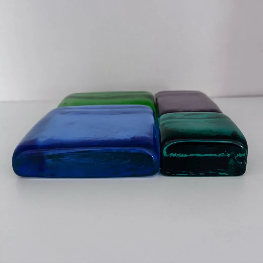 NWT Mosaic Puzzleweights Glass Paper Weights, by Design Ideas, Boxed